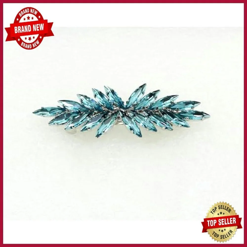 Sparkling Rhinestone Floral Hair Barrette Clip for Special Occasions